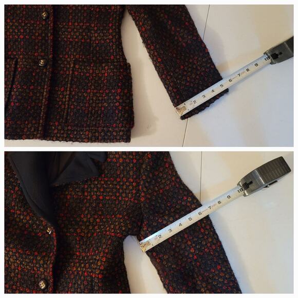 LUCA LUCA Size 44 EUR 100% WOOL Navy Blue Italian Tweed Ladies Blazer Size 8 US - Picture 11 of 11